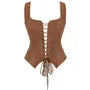 Sleeveless Square Neck Plain Lace Up Bustier Top