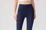 Mid Rise Plain Flared Yoga Pants / Stand Collar Contrast Piping Zip Jacket / Set