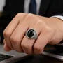 Oval Faux Gemstone Embossed Alloy Ring