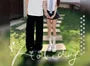 Couple Matching Mock Two-Piece Short-Sleeve Striped Collar Top