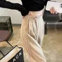 High Rise Plain Frog Button Wide Leg Dress Pants