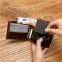 Woven Genuine Leather Short Wallet