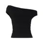 Off Shoulder Plain Slim-Fit Crop Tank Top