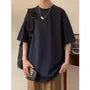3/4-Sleeve Round Neck Plain Oversized T-Shirt