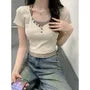 Short-Sleeve Scoop Neck Mock Two Piece T-Shirt