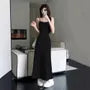 Spaghetti Strap Plain Maxi A-Line Dress