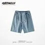 Mid Rise Frayed Denim Shorts