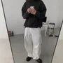 Mid Rise Plain Wide Leg Cargo Pants