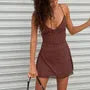 Spaghetti Strap V-Neck Polka Dot Mini A-Line Dress