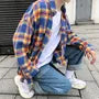 Long-Sleeve Plaid Pocket Detail Shirt
