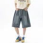 Drawstring Waist Washed Jorts