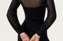 Long-Sleeve V-Neck Plain Crop Sports Top