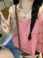 Gingham Flowy Camisole Top
