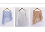 Flared-Sleeve Plain Asymmetrical Dance Top