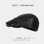 Plain Faux Leather Flat Cap