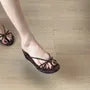 Leopard Print / Plain Wedge Slide Sandals