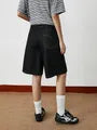 Mid Rise Button Fly Wide Leg Jorts