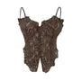 Lace Button-Up Crop Corset Top