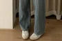 High Rise Fleece-Lined Washed Loose Fit Jeans