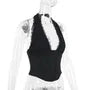 Halter V-Neck Plain Panel Top