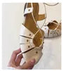 Studded Faux Leather Tie Back Flats