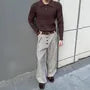 Mid Rise Plaid Wide Leg Dress Pants