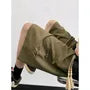 Drawstring Waist Plain Frog Closure Shorts