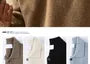 Long-Sleeve Plain Polo Knit Top