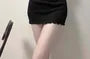 Short-Sleeve Scoop Neck Plain Ruffle Trim Mini Sheath Dress