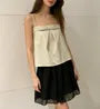 Bow Detail Plain Loose-Fit Camisole Top