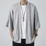 Short-Sleeve Plain Open Front Jacket