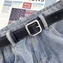 Contrast Stitching Faux Leather Belt