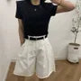 Mid Rise Washed Wide Leg Jorts