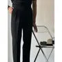 Mid Rise Plain Cropped Tapered Dress Pants