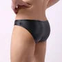 Plain Faux Leather Briefs
