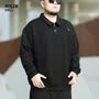 Plus Size Plain Polo Sweatshirt
