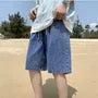Mid Rise Washed Denim Shorts
