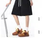 Drawstring Waist Plain Wide Leg Sweat Shorts