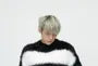 Crew Neck Striped Fluffy Sweater