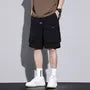 Drawstring Waist Plain Cargo Shorts