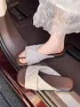 Pleated Slide Sandals