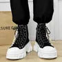 Platform Chunky Heel Lace-Up Short Boots