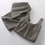 Pajama Set: Scoop Neck Pinstriped Tank Top + Pants