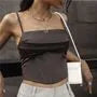 Square-Neck Plain Cropped Bustier Top