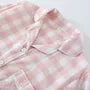 Couple Matching Pajama Set: Long-Sleeve Collared Plaid Shirt + Elastic Waist Straight Leg Pants