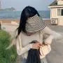 Striped Wide Brim Visor Hat