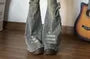 Mid Waist Washed Skirt Overlay Bell Bottom Jeans