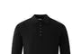Long-Sleeve Plain Knit Polo Shirt