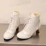 Brogue Lace-Up Kitten Heel Short Boots