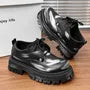 Faux Leather Plain Lace-Up Shoes